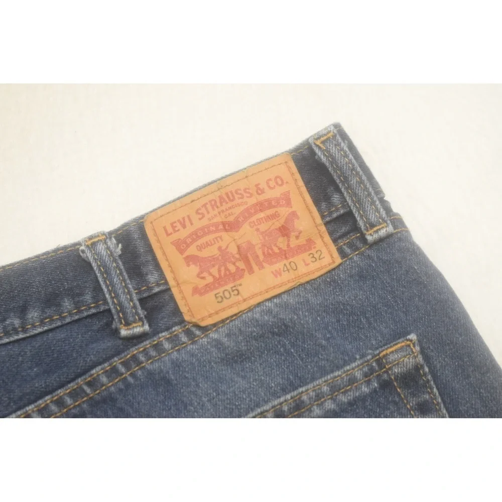 Levi's 505 Regular Fit Straight Leg Denim Blue Jeans‎ Mens Size 40 x 32